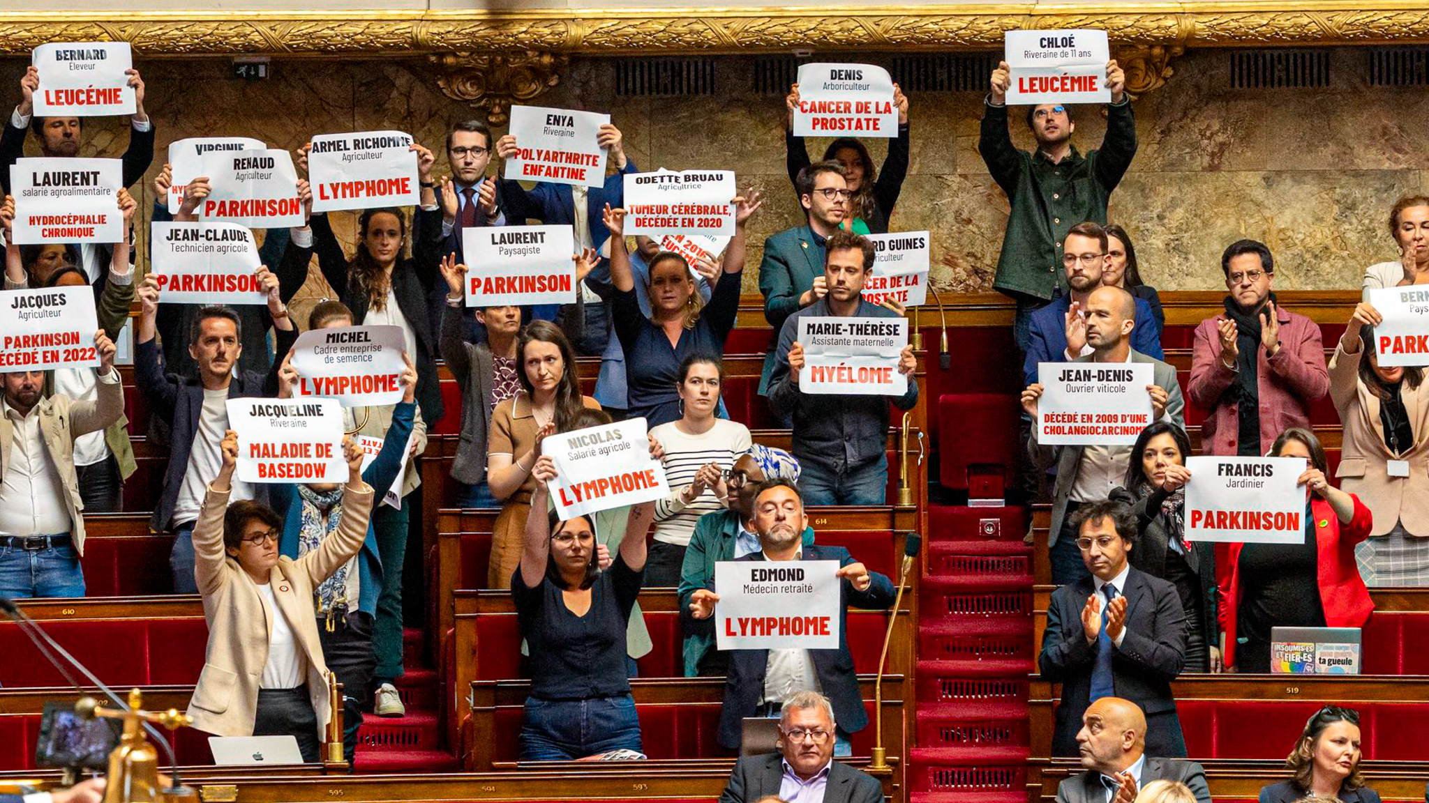 LFI brandit les noms des victimes de pesticides à l'Assemblée nationale - Photo - DR AN