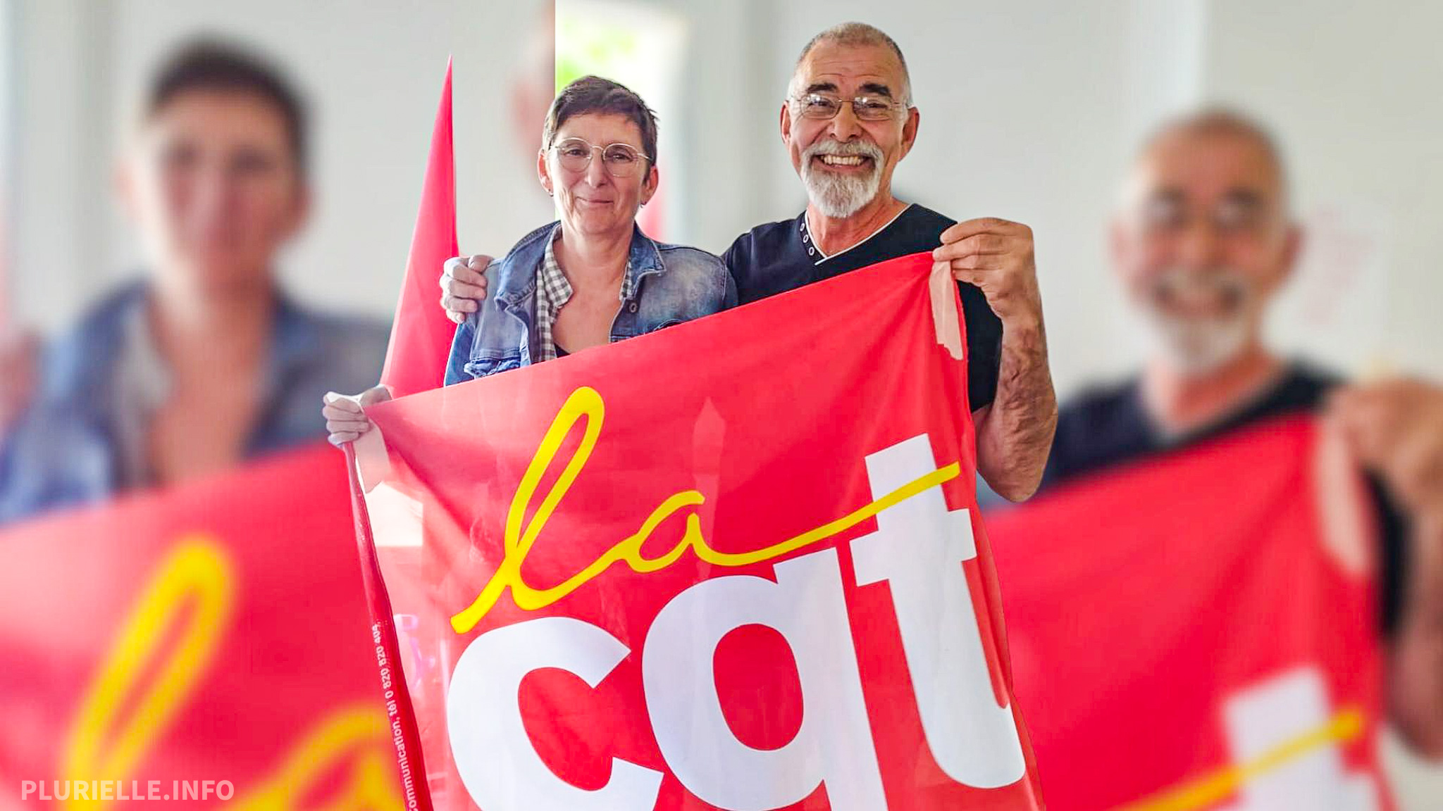 Union Locale CGT de Lunel Isabelle Lamrous et Alain Bodet - Photo - Lise Florès