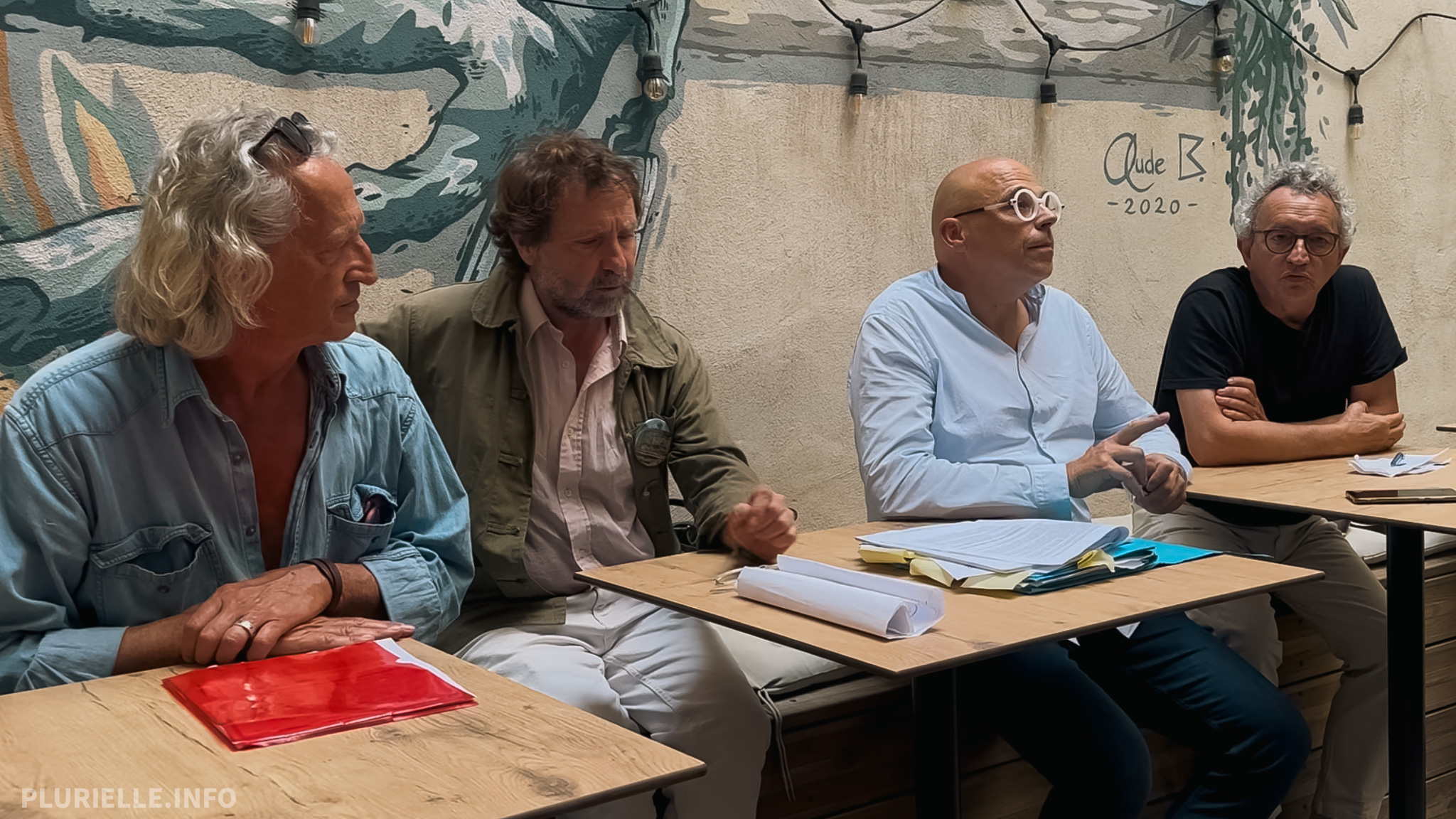 Sète Conférence de presse Christophe Aucagne Christophe Lalia Stéphane Fernandez Henri Loison - Photo - Jean-Philippe Vallespir
