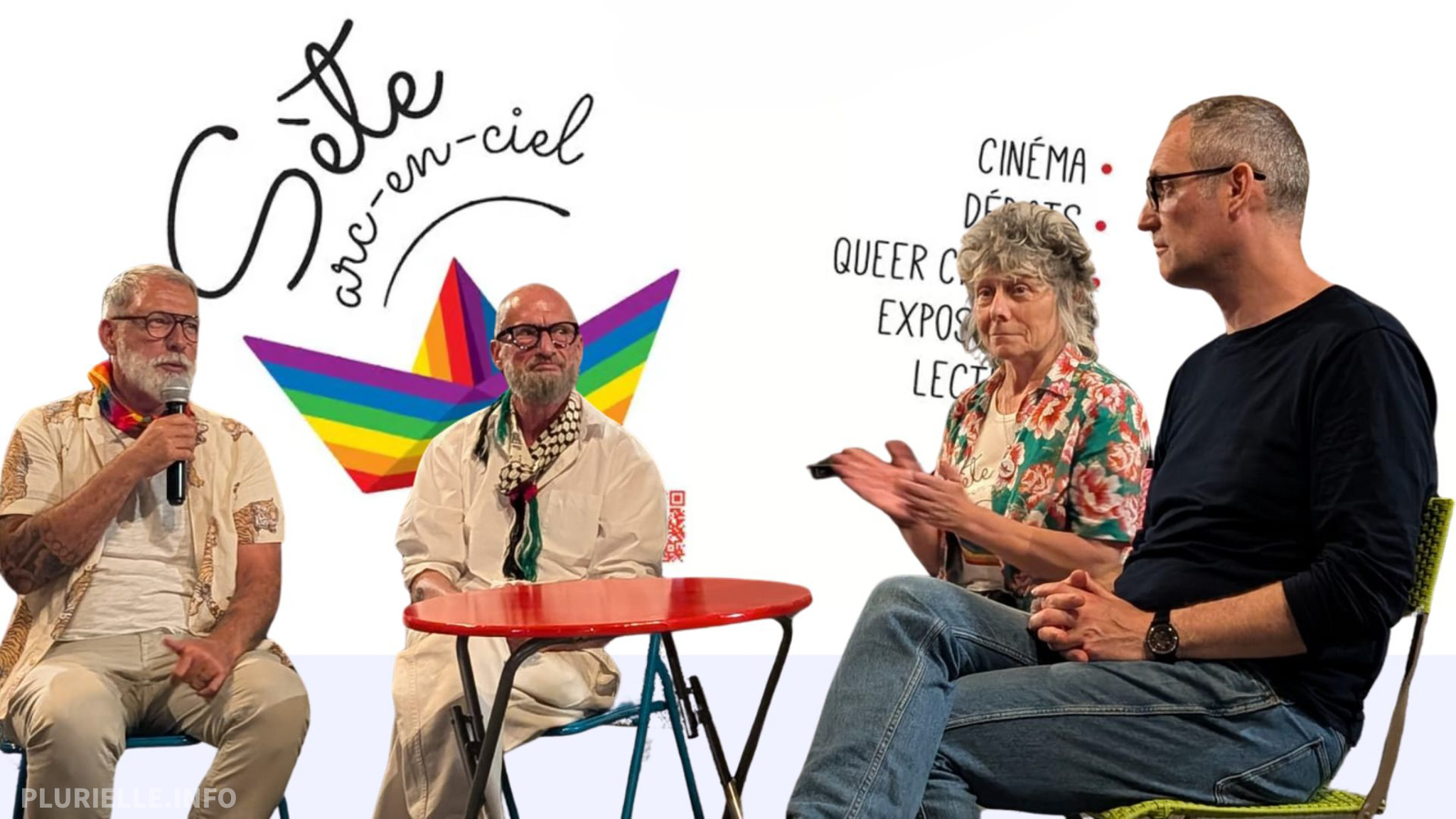 Sète en arc-en-ciel Festival, Fabien Boissonade, Didier Lestrade, Stella Morenas, Pierre Chassagnieux - Photo - PLURIELLE INFO