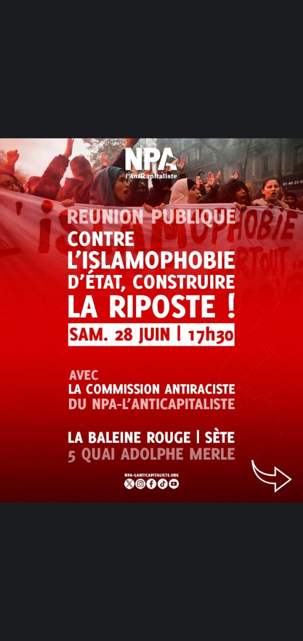 Contre l'islamophobie, la riposte - 28 juin à Sète