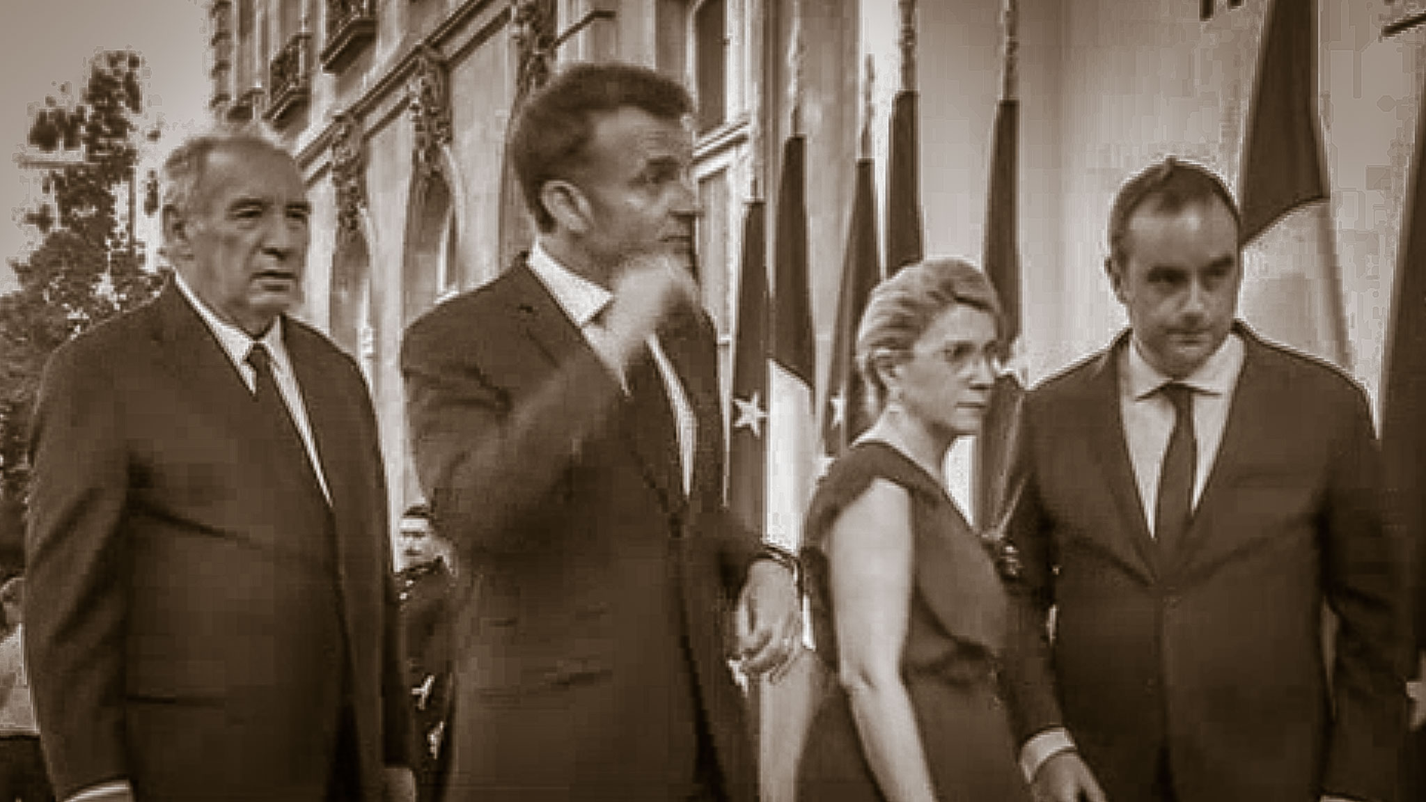 François Bayrou, Emmanuel Macron, Patricia Mirallès, Sébastien Lecornu 13 juillet 2025 - Photo - DR Élysée