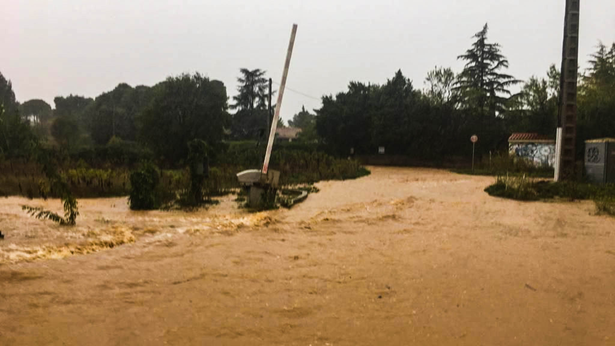 Pézenas inondation à l'entrée du futur quartier Saint-Christol 2019 - Photo - DR
