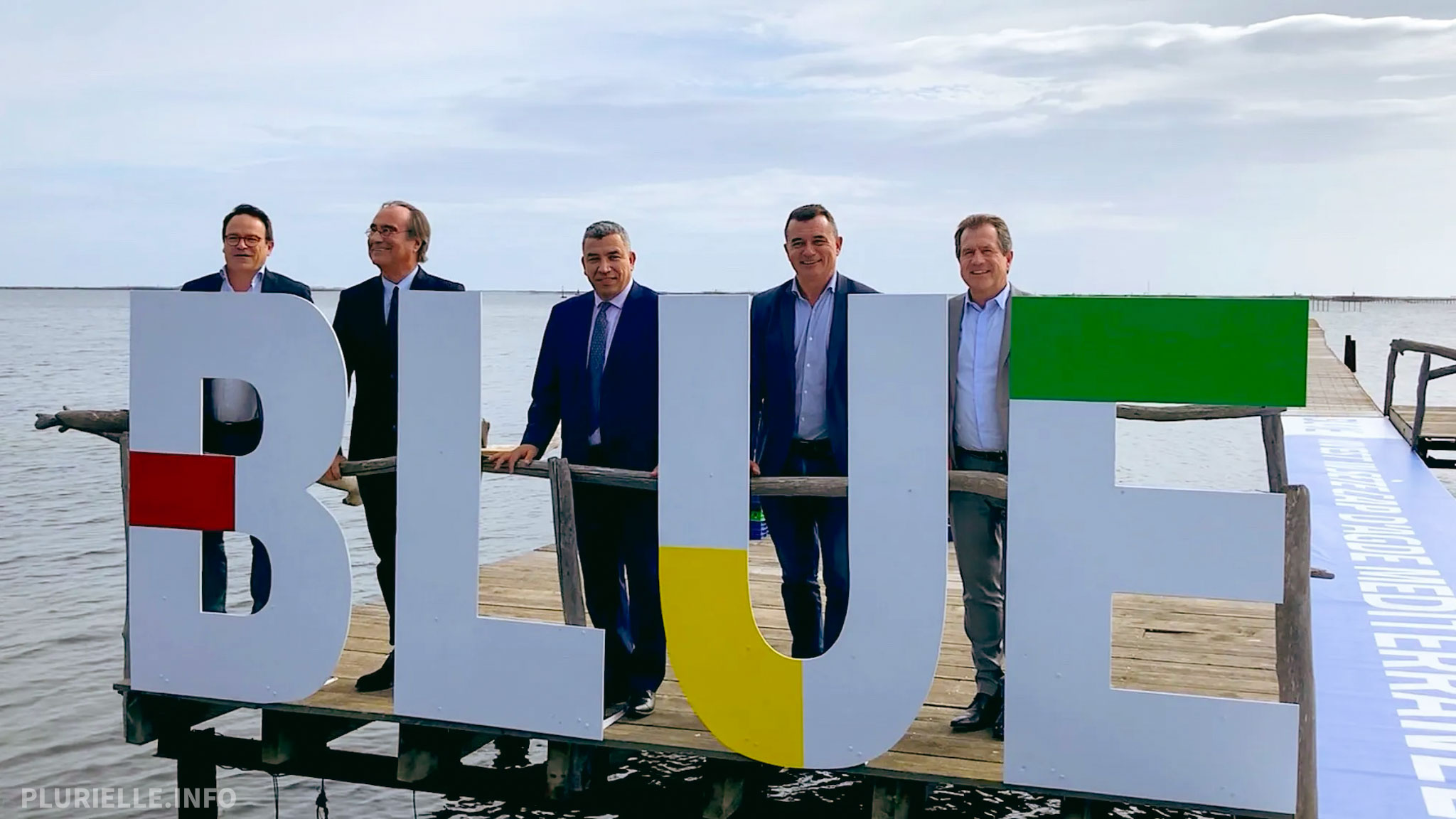 Lancement de BLUE Agence d’attractivité économique, Sète Cap d'Agde Méditerranée 2021. Pascal Pintre, François Commeinhes, Jalil Benabdillah, Gilles d'Ettore, André Deljarry - Photo - Archives PLURIELLE INFO