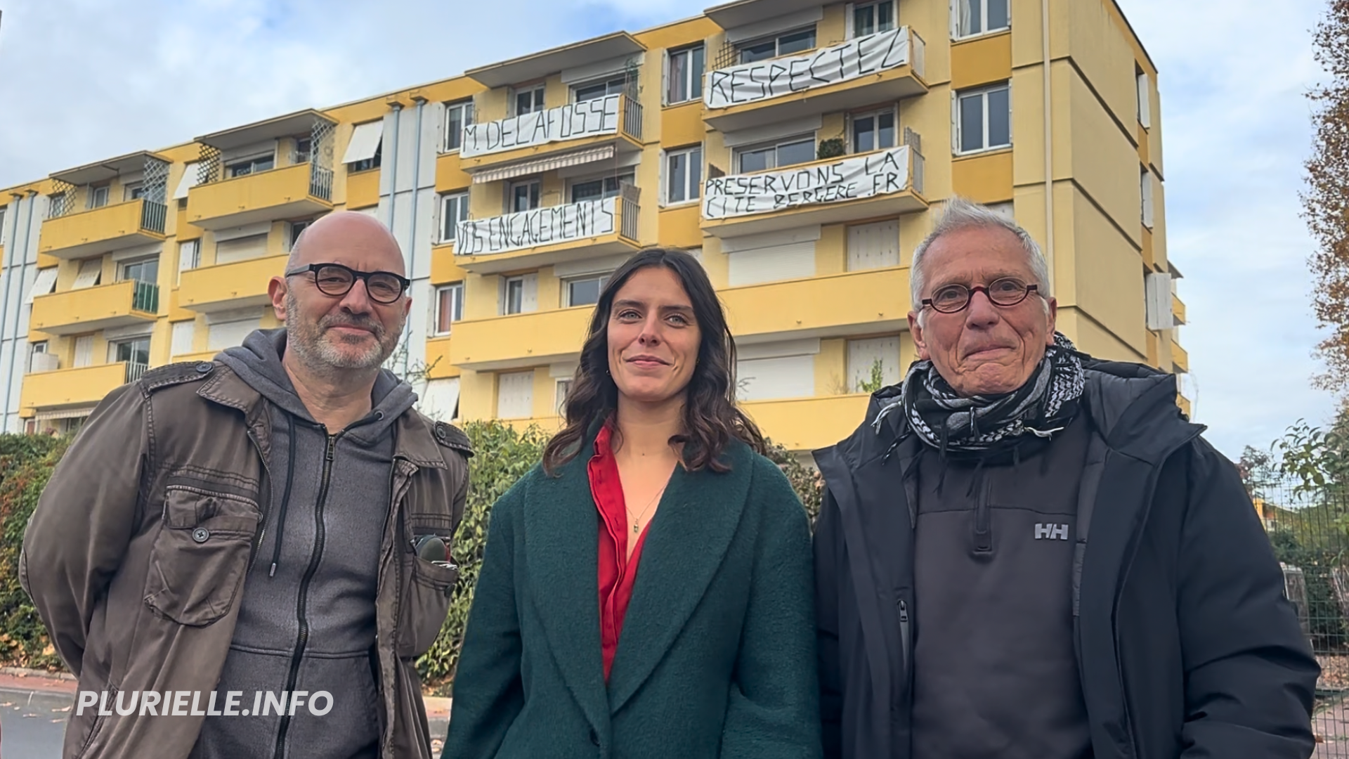 Grégory Fouché, Lucie Mendes, Tony Chavard, collectif Préservons la cité Bergère - Photo - Jean-Philippe Vallespir