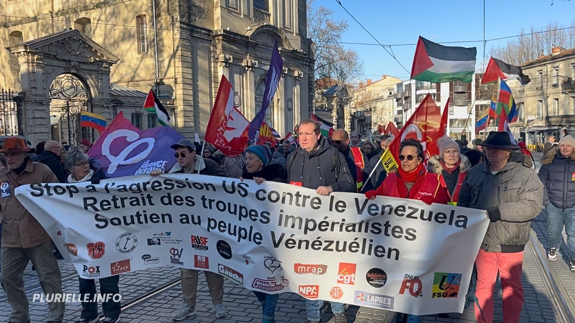 Manifestation STOP à l'agression US contre le Venezuela Montpellier 10 janvier 2025 - Photo - Jean-Philippe Vallespir