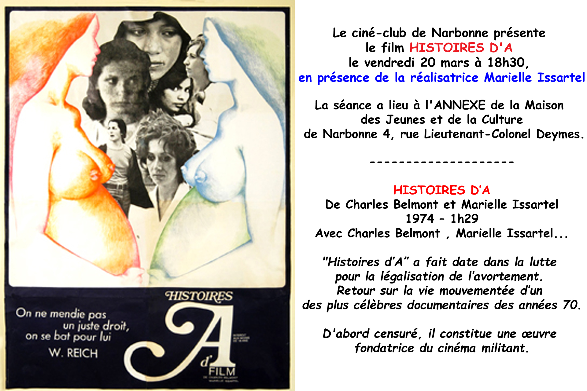 annonce Ciné Club de Nrabonne