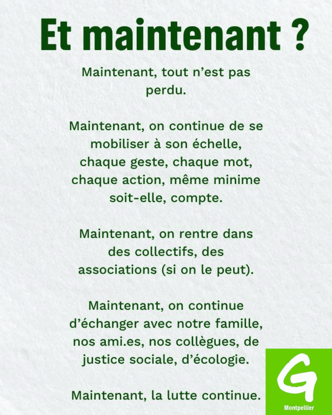 Greenpeace Montpellier et maintenant