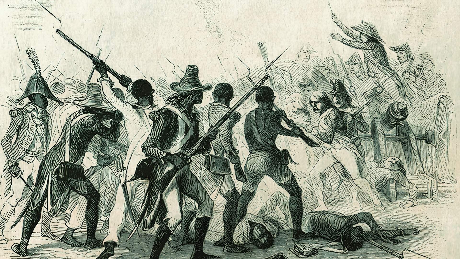 Au fort de la Crête-à-Pierrot, 1200 Haïtiens tiennent tête pendant 3 semaines à 15000 soldats - Gravure - Hébert Archives de Gironde.