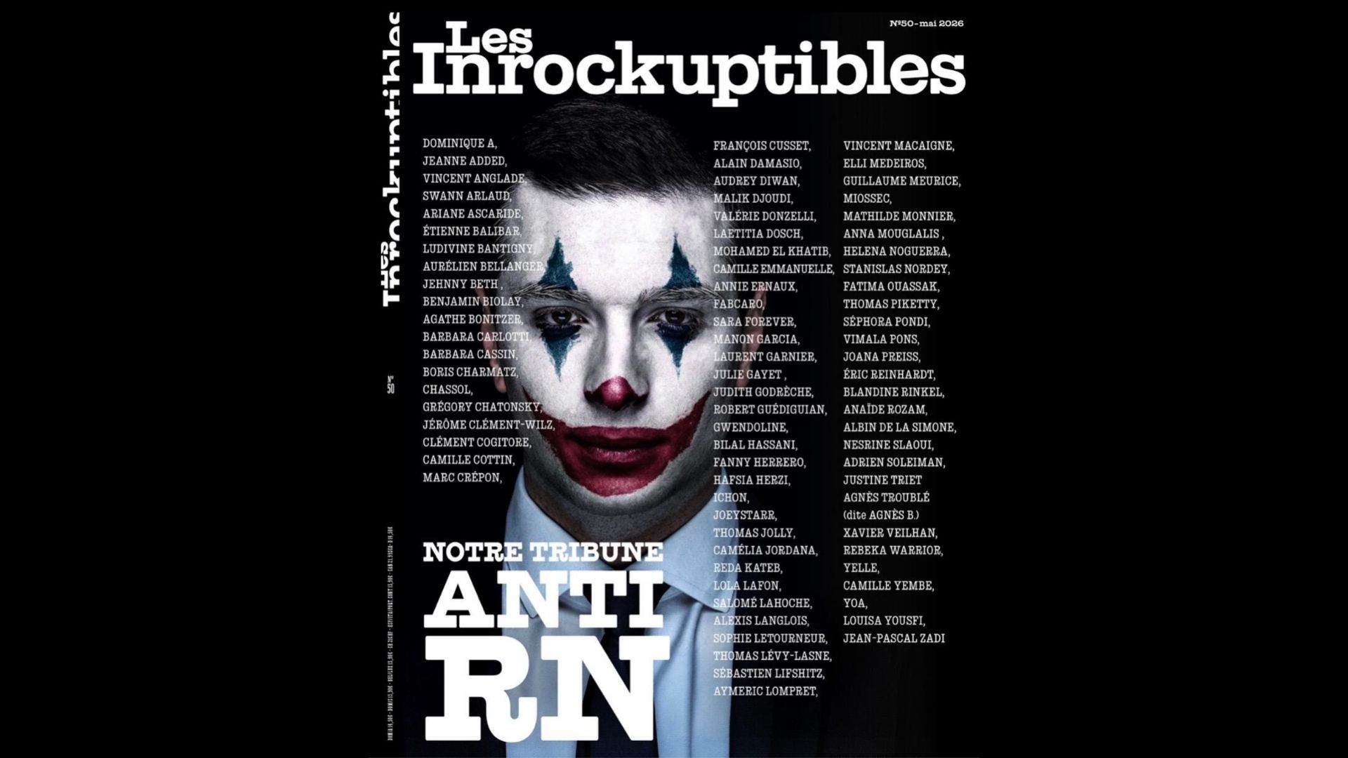 Les inrockuptibles, tribune anti-RN - Photo - Couv de mai 2026