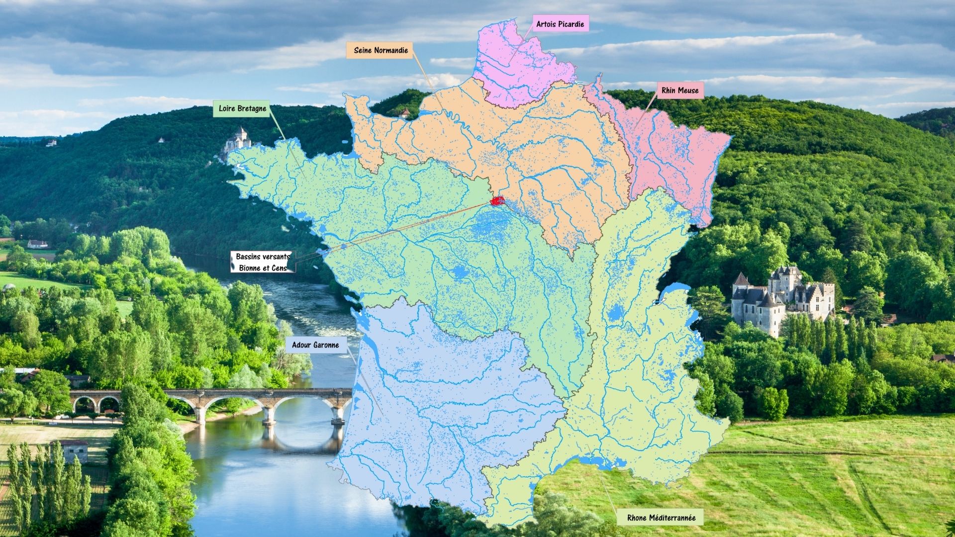 Carte des bassins versants en France - Photo - PLURIELLE INFO