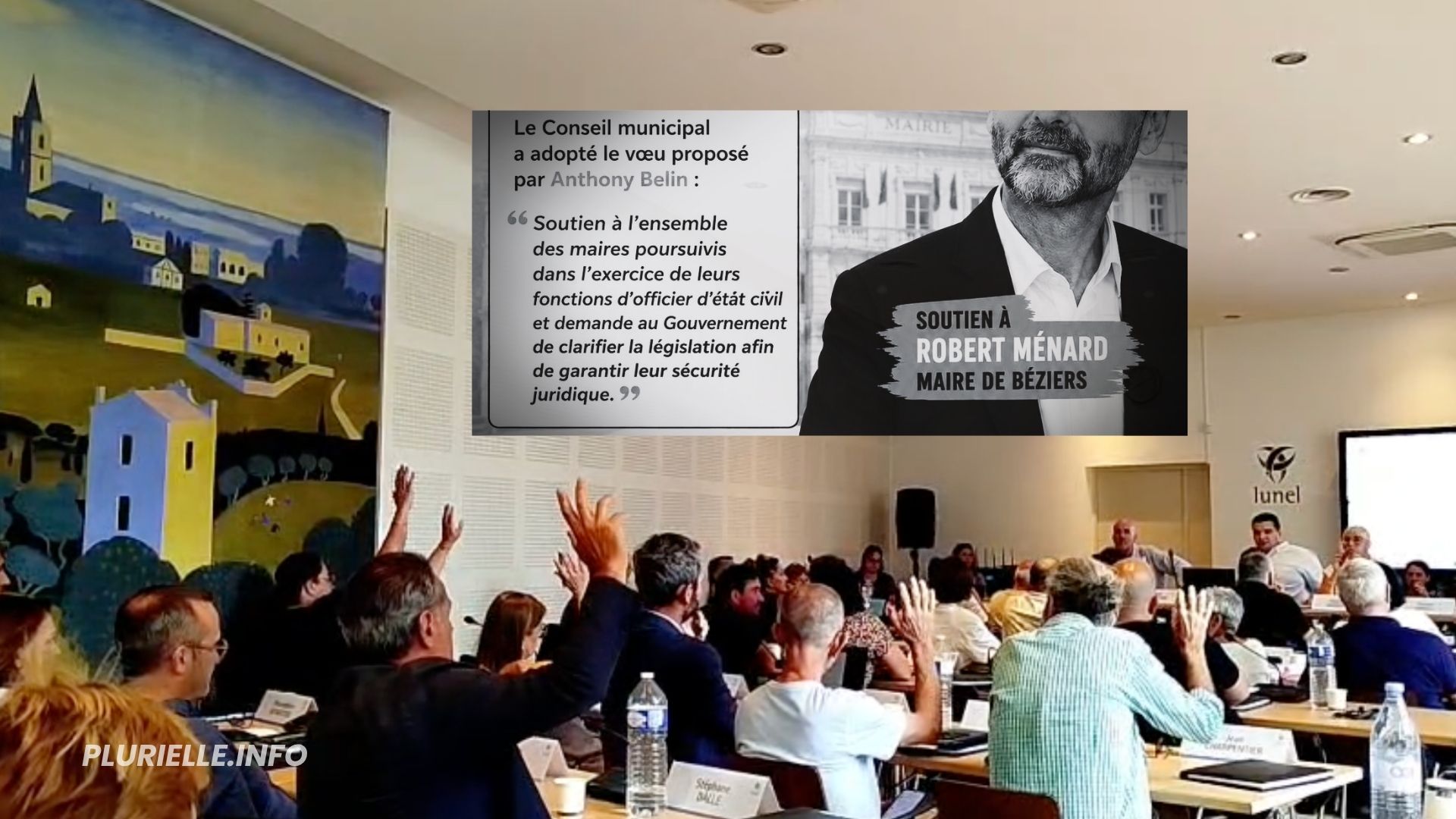 Lunel le voeu qui s'affiche sur les réseaux comme un soutien à Robert Ménard - Photo - LAB_ PLURIELLE INFO