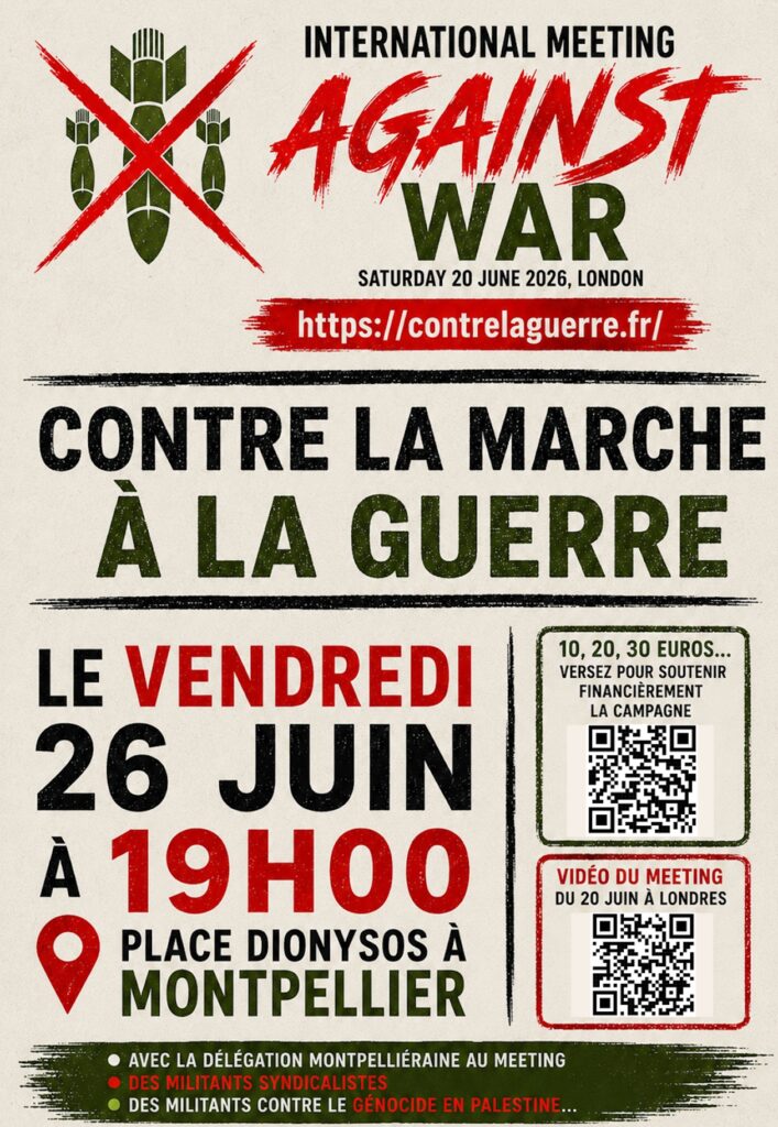 Montpellier contre la marche à la guerre - Affiche - 