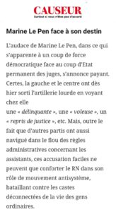 Causeur - Marine Le Pen face à son destin