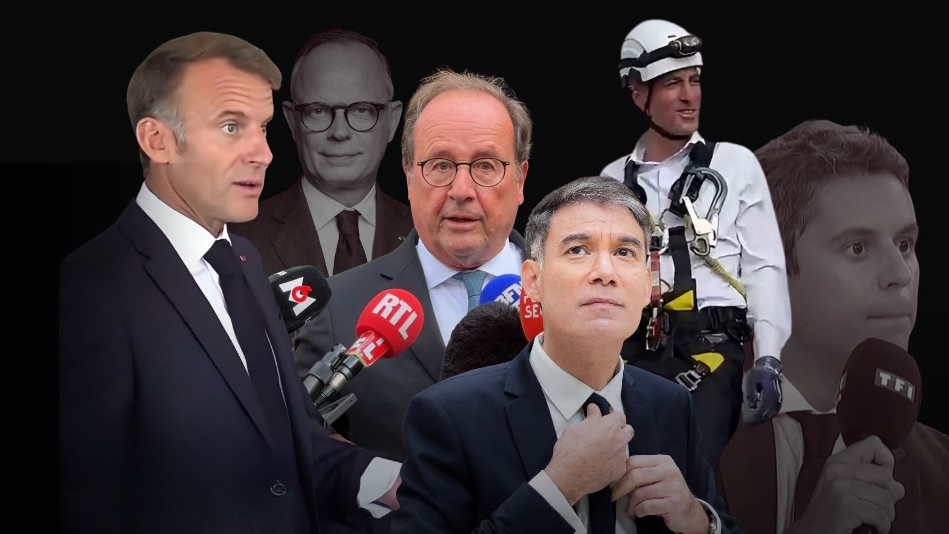 Macron Philippe Hollande Faure Glucksmann Attal - Photo - LAB_ PLURIELLE INFO