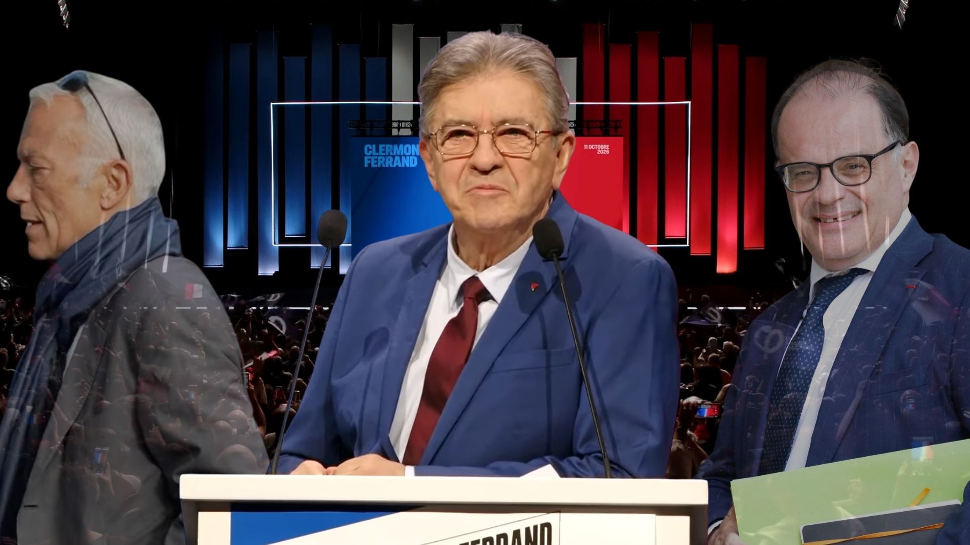 Jean-Luc Mélenchon accuse les « élites irresponsables » Emmanuel Moulin et Patrick Martin - Photo - Flux FI