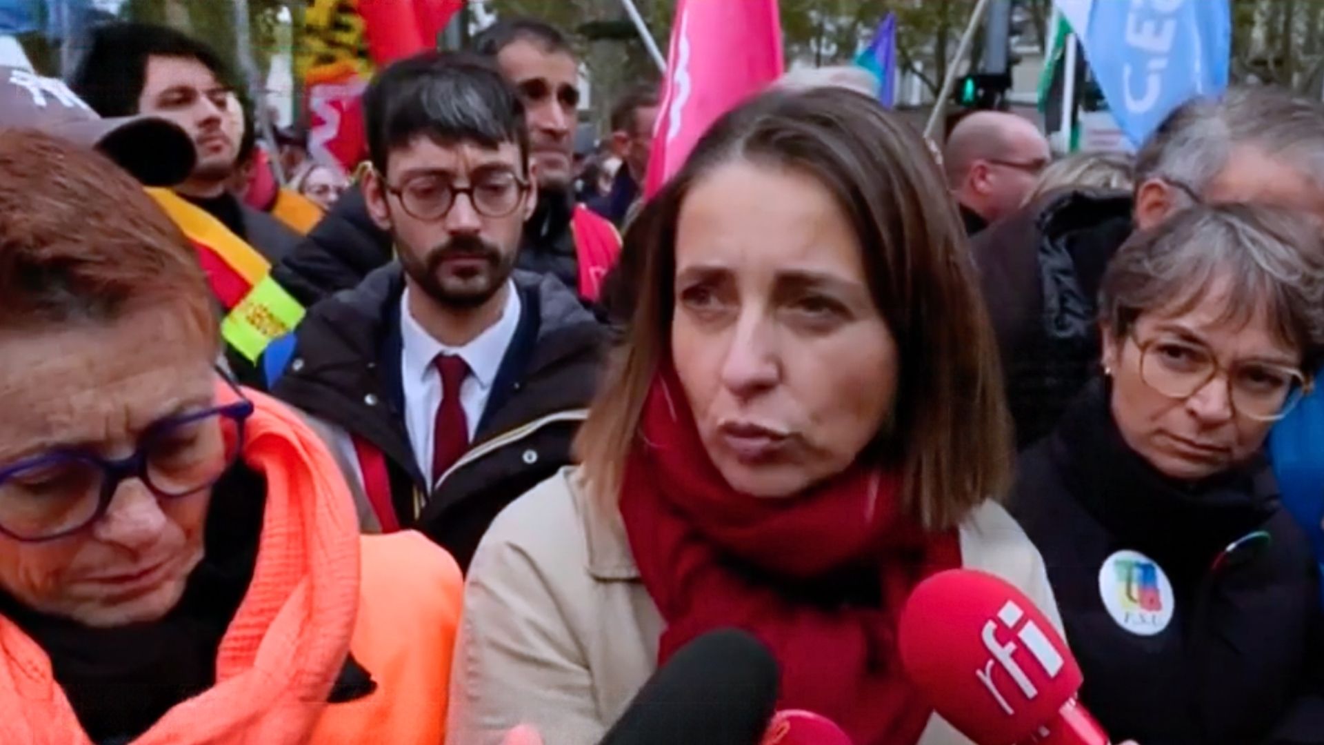 Manifestation du 24 octobre Sophie Binet Ne cédons pas au piège de la division - Photo - Flux AFP